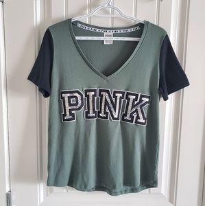 PINK Victoria's Secret Color Block Sequin T-shirt